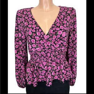 FB Sister Floral V-Neck Women's Cropped Top M